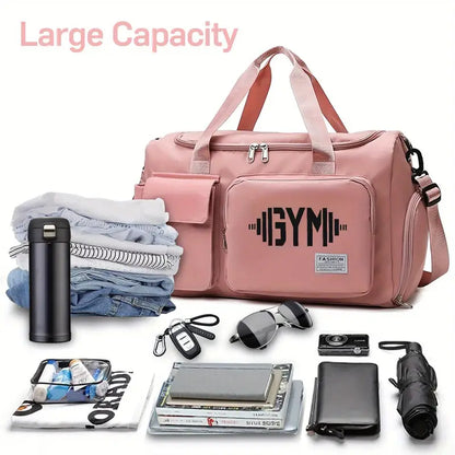 arge Capacity Dumbbell Print Gym &amp; Travel Bag – Style Meets Strength!